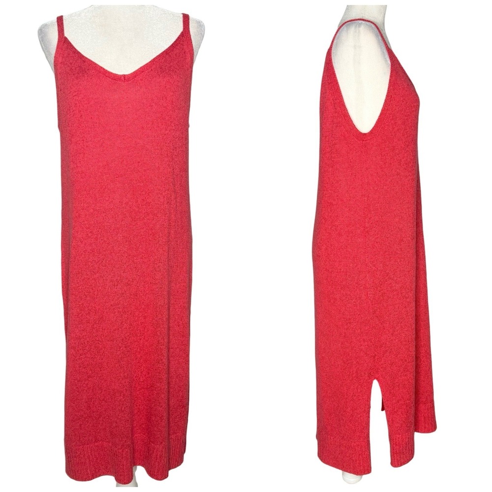 Banana Republic Large‎ Soft Knit Midi Shift Dress Linen Blend Luxury Minimalist